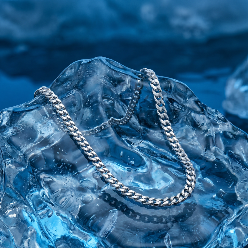 Palladium Silver Miami Cuban Chain 3.2mm 71449