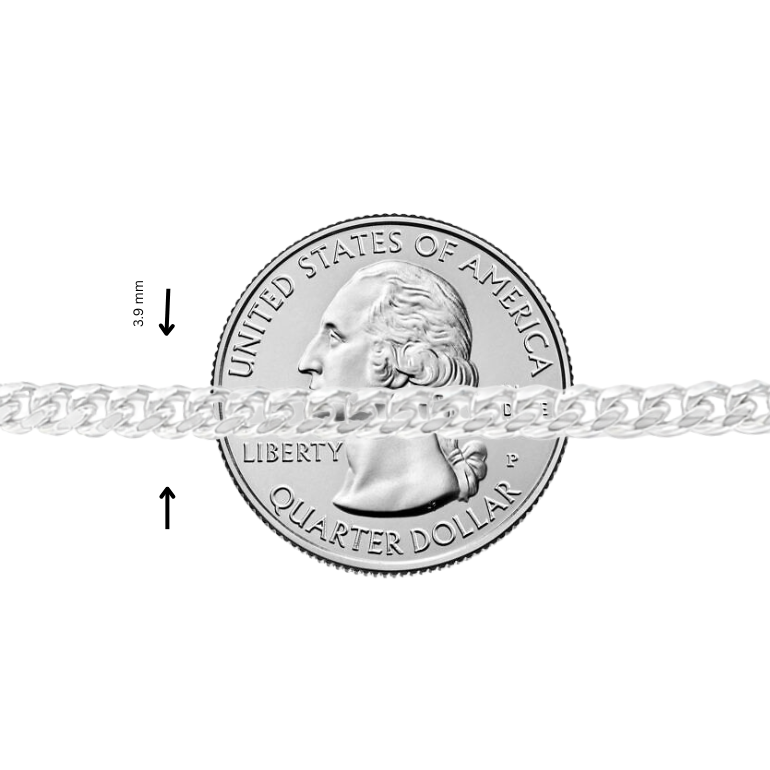 Palladium Silver Miami Cuban Chain 3.9mm 71450