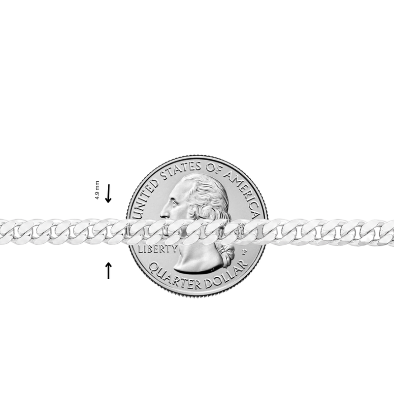 Palladium Silver Miami Cuban Chain 4.9mm 71451