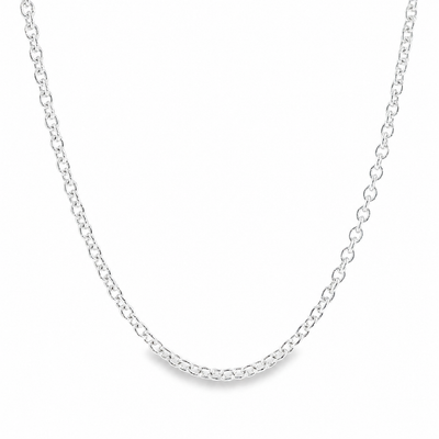 Palladium Silver Rolo Chain 3mm