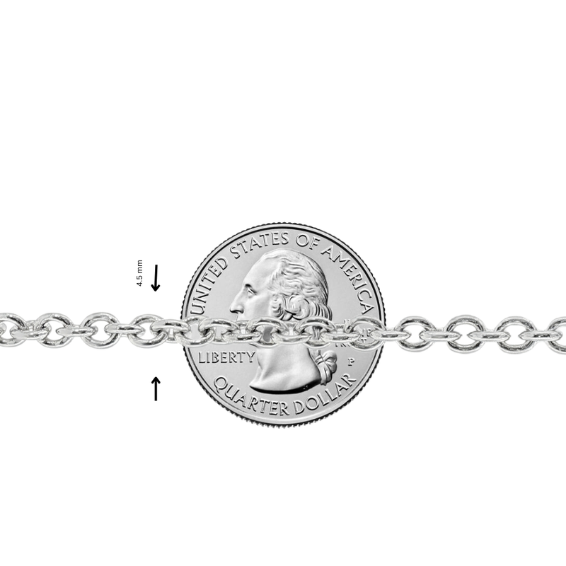 Palladium Silver Rolo Chain 4.5mm 71448