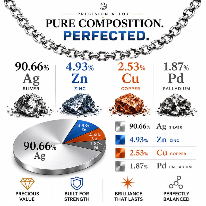 Palladium Silver Rolo Chain 4.5mm 71448