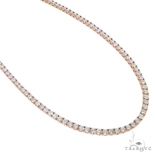 Parcel diamond tennis chain – close front view showing continuous edge-to-edge prong-set stones