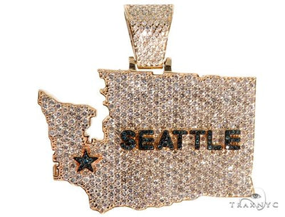 Pave Diamond Custom Seattle Pendant 64016 - Image 1