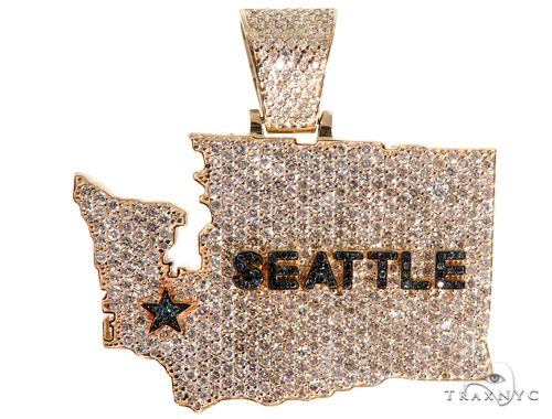 Pave Diamond Custom Seattle Pendant 64016 - Image 1