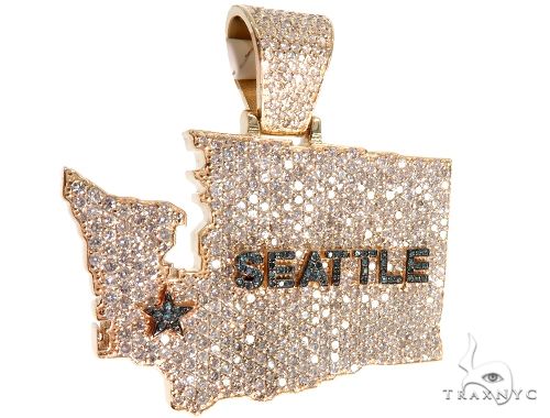 Pave Diamond Custom Seattle Pendant 64016 - Image 2