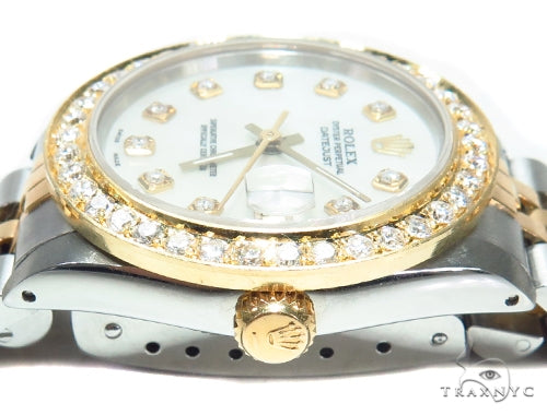 Pave Diamond Datejust Rolex Watch 41588 - Image 6