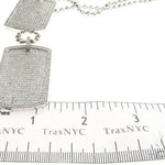 Pave Diamond Double Dog Tag Pendants Moon Cut Chain Set 63994 - Image 10