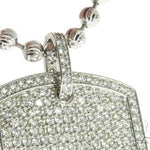 Pave Diamond Double Dog Tag Pendants Moon Cut Chain Set 63994 - Image 5