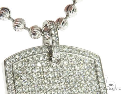 Pave Diamond Double Dog Tag Pendants Moon Cut Chain Set 63994 - Image 5