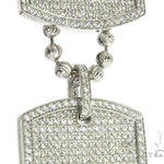 Pave Diamond Double Dog Tag Pendants Moon Cut Chain Set 63994 - Image 6