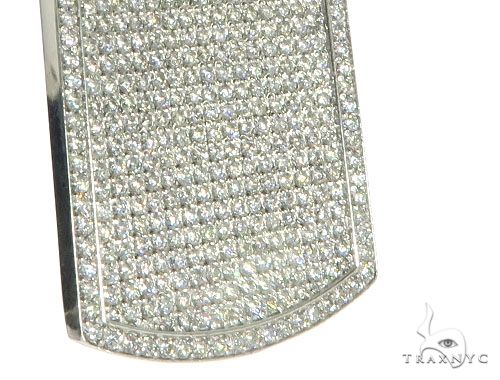 Pave Diamond Double Dog Tag Pendants Moon Cut Chain Set 63994 - Image 7