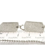 Pave Diamond Double Dog Tag Pendants Moon Cut Chain Set 63994 - Image 9