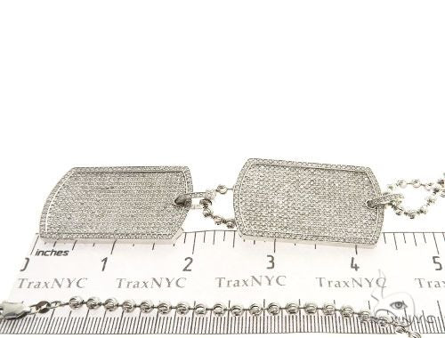 Pave Diamond Double Dog Tag Pendants Moon Cut Chain Set 63994 - Image 9