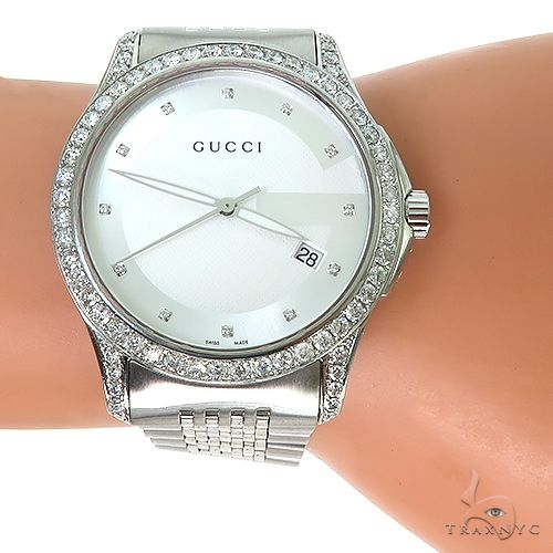 Pave Diamond G Timeless Collection Medium Version Gucci Watch 67256 - Image 6