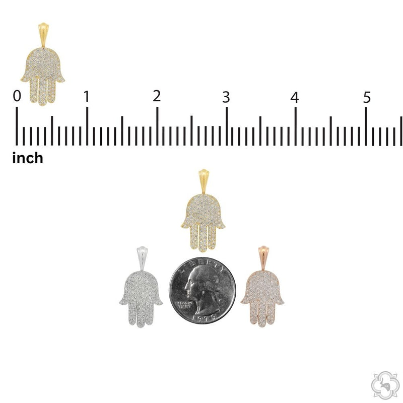 Pave Diamond Hamsa Pendant 70802 - Image 10