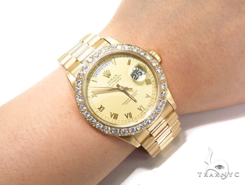 Pave Diamond Rolex Day Date Watch 41412 - Image 11