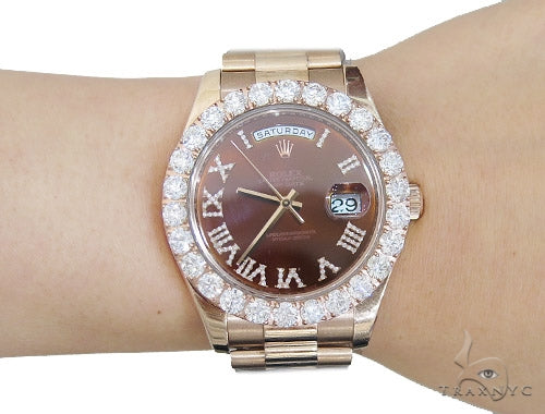 Pave Diamond Rolex Day Date II Watch 42349 - Image 12