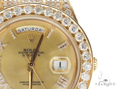 Pave Diamond Rolex Day Date Watch 42350 - Image 5