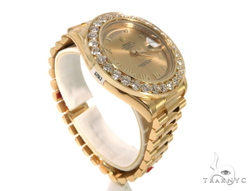 Pave Diamond Rolex Oyster Perpetual Day-Date Watch 49178 - Image 4