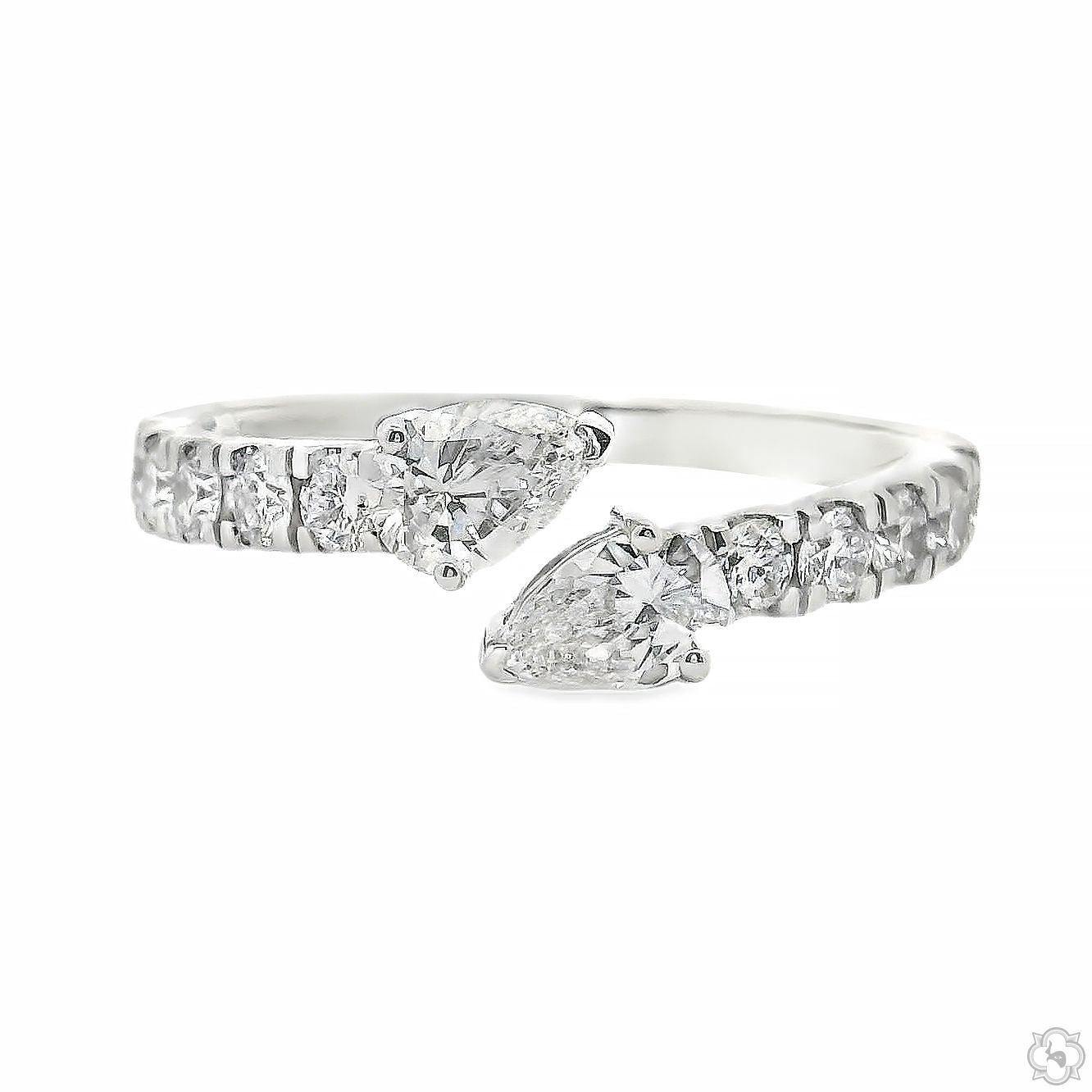 Pear Shape Bypass Diamond Ring 70847 | TraxNYC