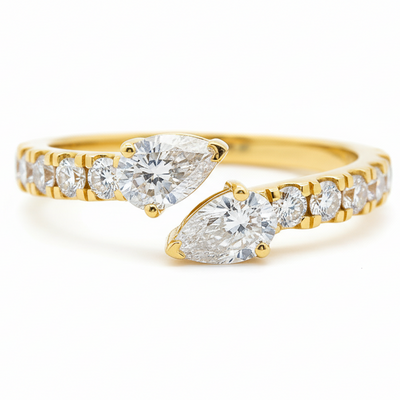 Pear Shape Bypass Diamond Ring 70847
