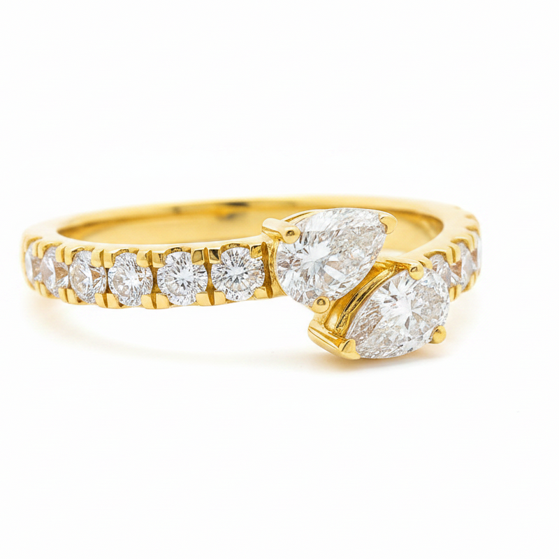 Pear Shape Bypass Diamond Ring 70847