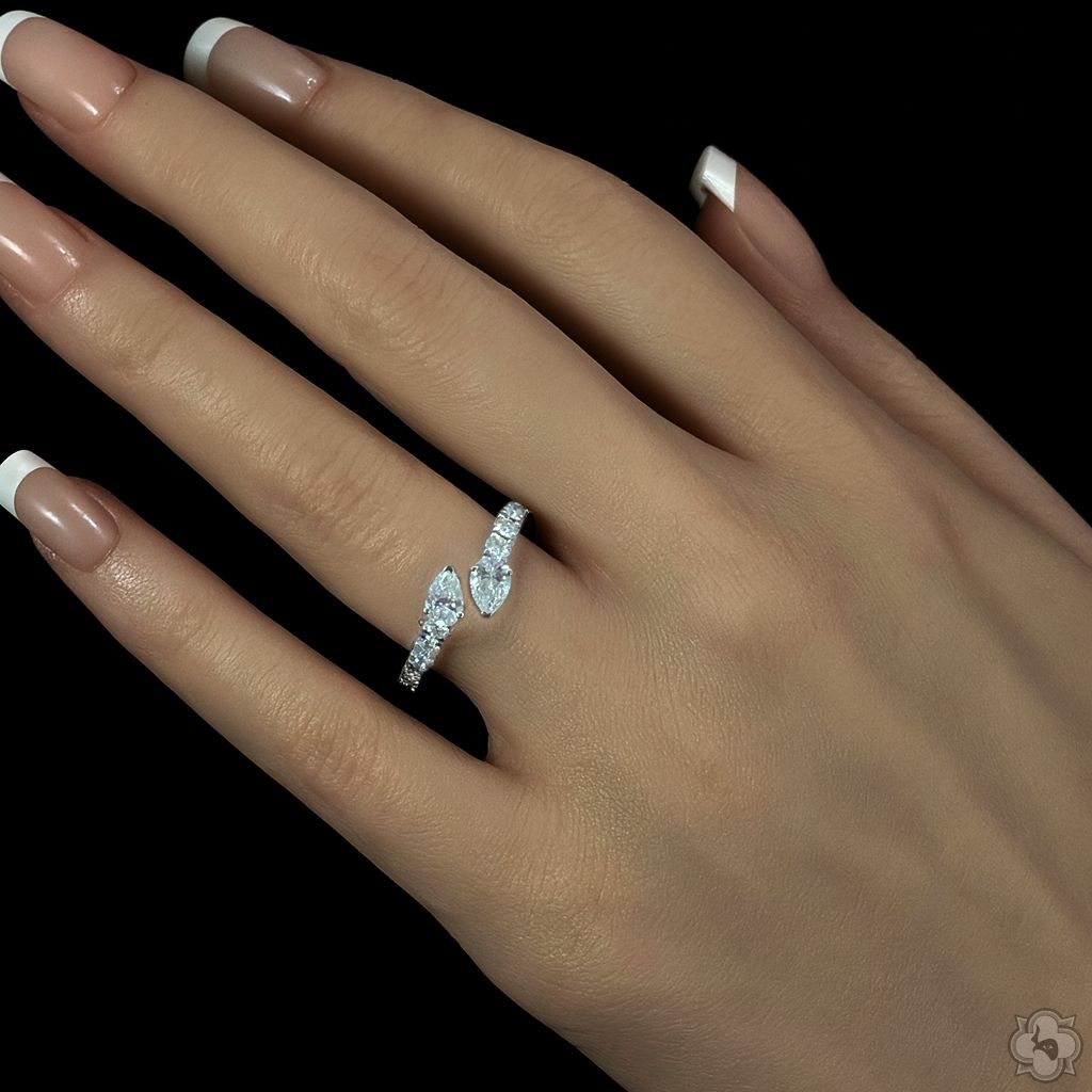 Pear Shape Bypass Diamond Ring 70847 | TraxNYC