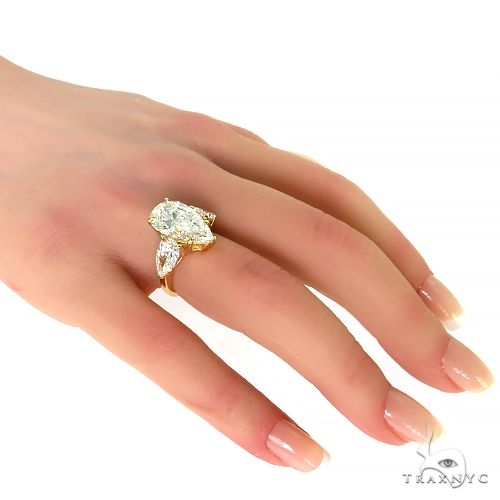 Pear Shape Diamond Engagement Ring (Lab) 69647 - Image 6