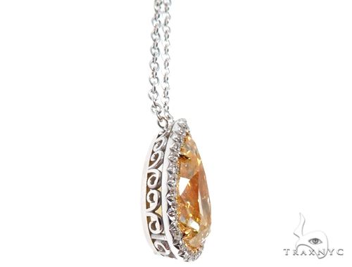Pear Shape Fancy Yellow Diamond Necklace 64393 - Image 3