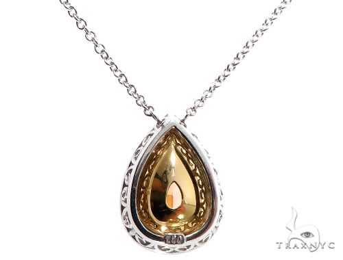 Pear Shape Fancy Yellow Diamond Necklace 64393 - Image 4