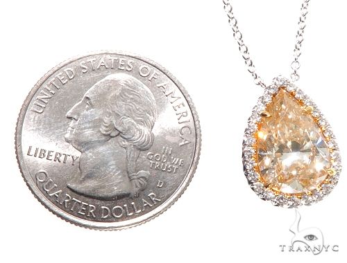 Pear Shape Fancy Yellow Diamond Necklace 64393 - Image 5