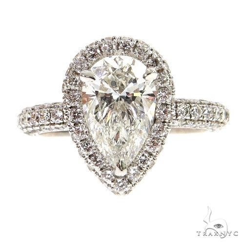 Pear Shape Halo Diamond Engagement Ring 68835 - Image 1