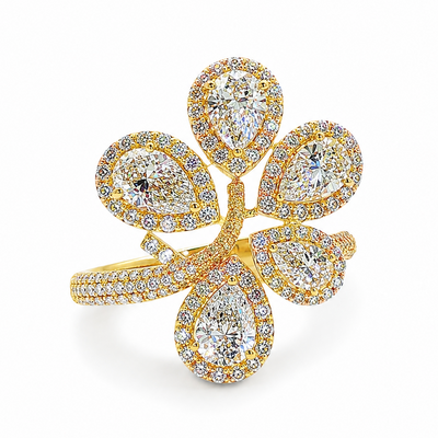 Pear Blossom Halo Ring 71617