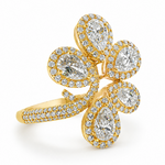 Pear Blossom Halo Ring 71617