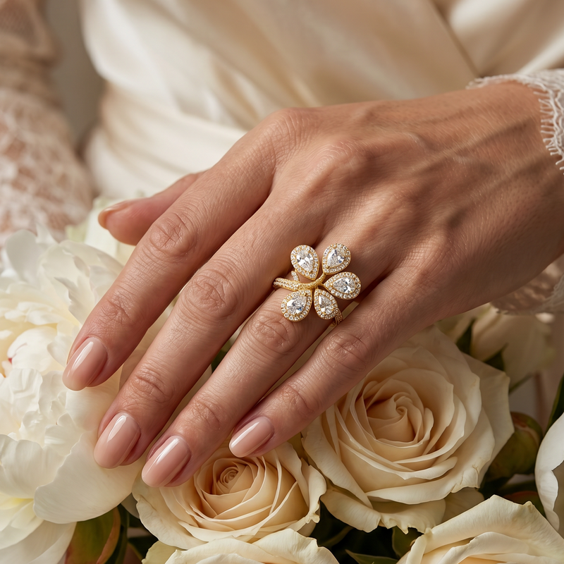 Pear Blossom Halo Lab-Grown Diamond Ring, photo 7 of 9