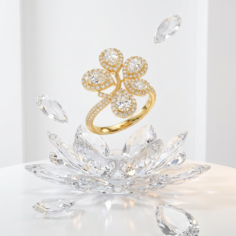 Pear Blossom Halo Lab-Grown Diamond Ring, photo 9 of 9