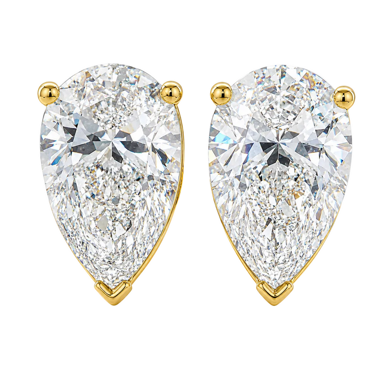 Pear Shape Diamond Earrings 4 Ct 71626