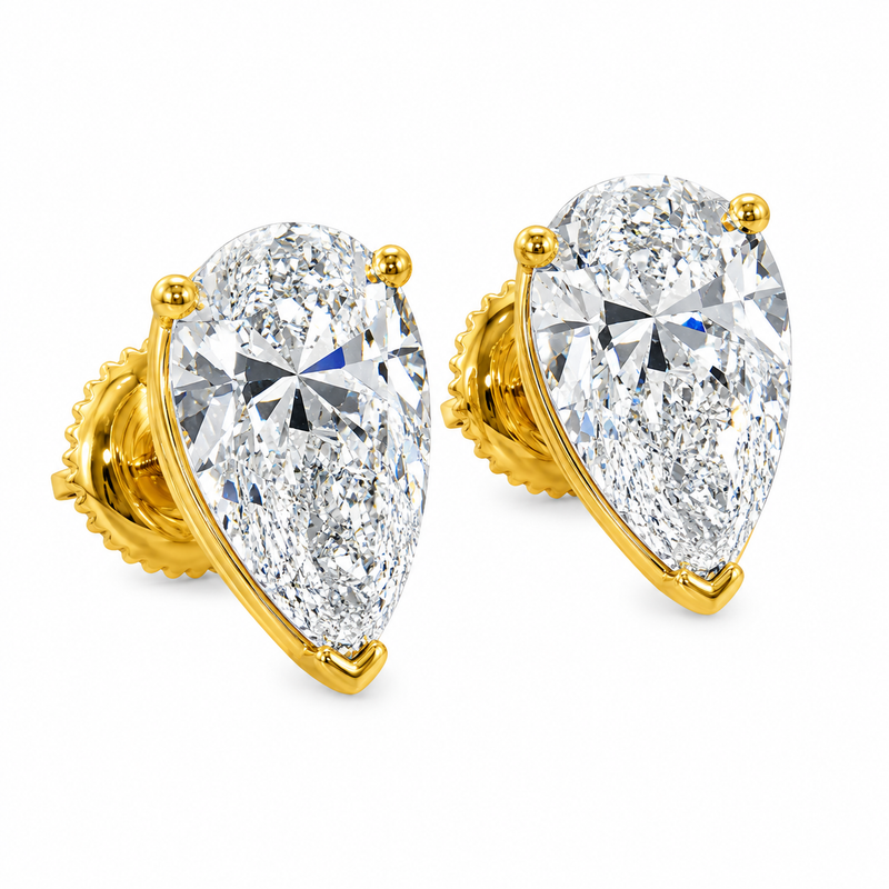 Pear Shape Diamond Earrings 4 Ct 71626