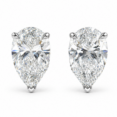 Pear Shape Diamond Stud Earrings 71856
