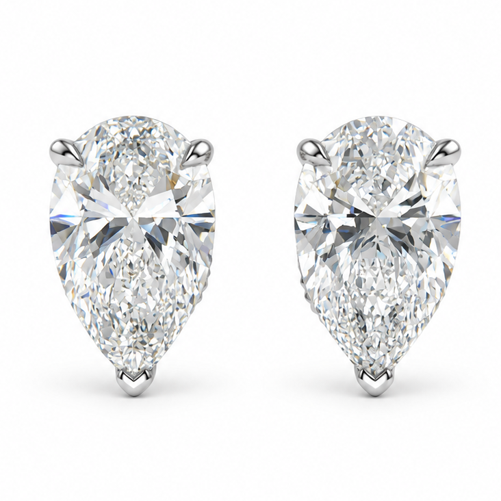 Pear Shape Diamond Stud Earrings 71856