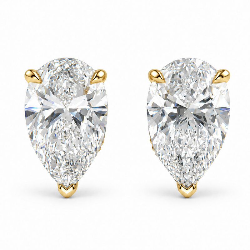 Pear Shape Diamond Stud Earrings 71856