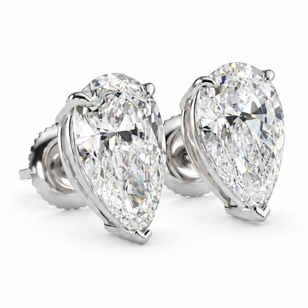 Pear Shape Diamond Stud Earrings 71856