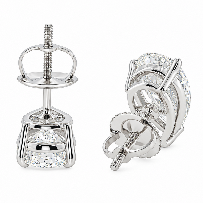 Pear Shape Diamond Stud Earrings 71856