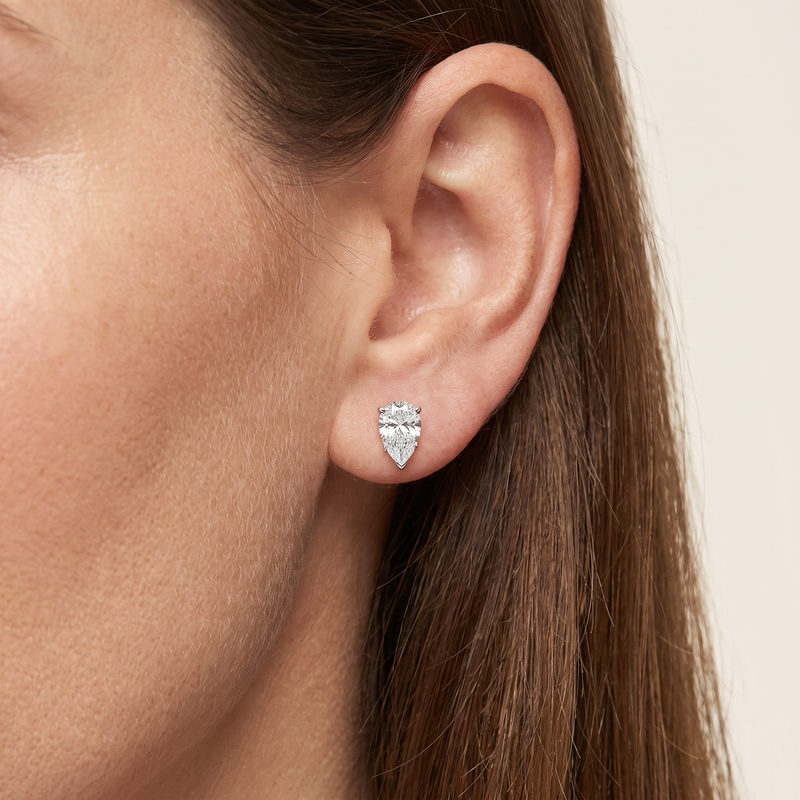 Pear Shape Diamond Stud Earrings 71856