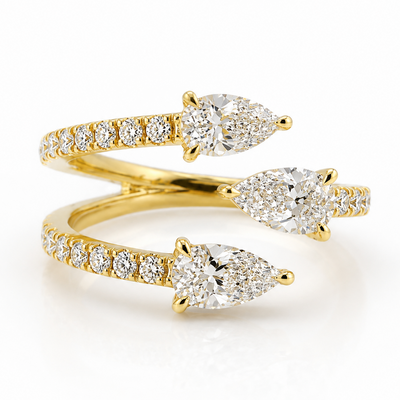 Pear Shape Three Stone Wrap Ring 71616