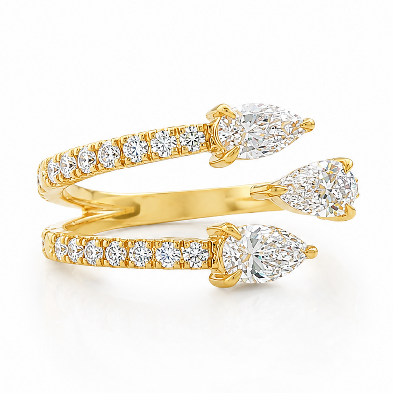 Pear Shape Three Stone Wrap Ring 71616