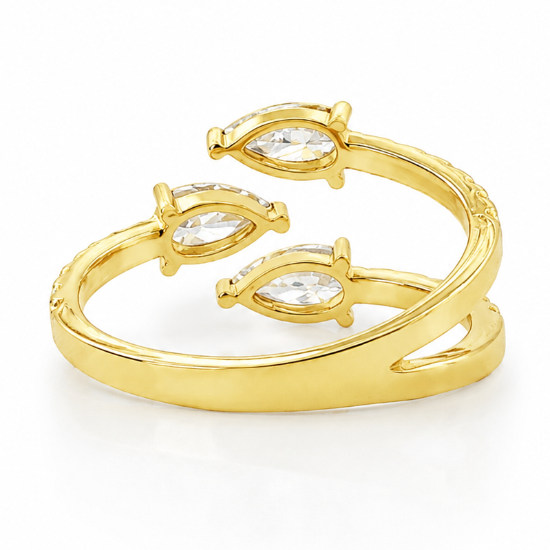 Pear Shape Three Stone Wrap Ring 71616