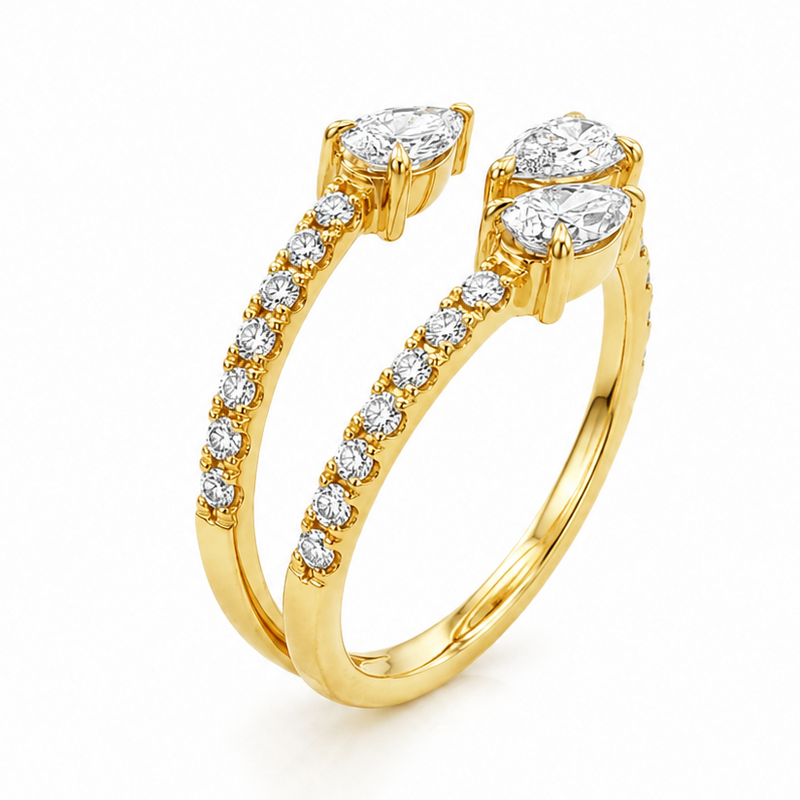 Pear Shape Three Stone Wrap Ring 71616