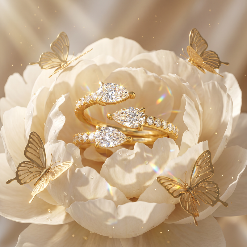 Pear Shape Three Stone Wrap Ring 71616